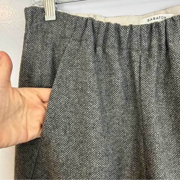 Aritzia Babaton Dexter Wool Blend Grey Pull On Jogger Style Pants Size Medium - Picture 3 of 9